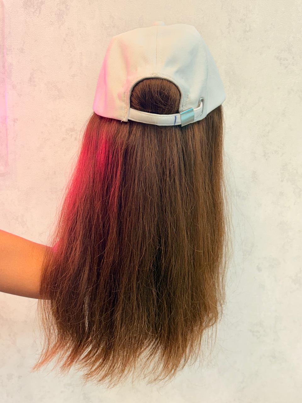 Cap with Real Human Hair – 14” Natural Straight